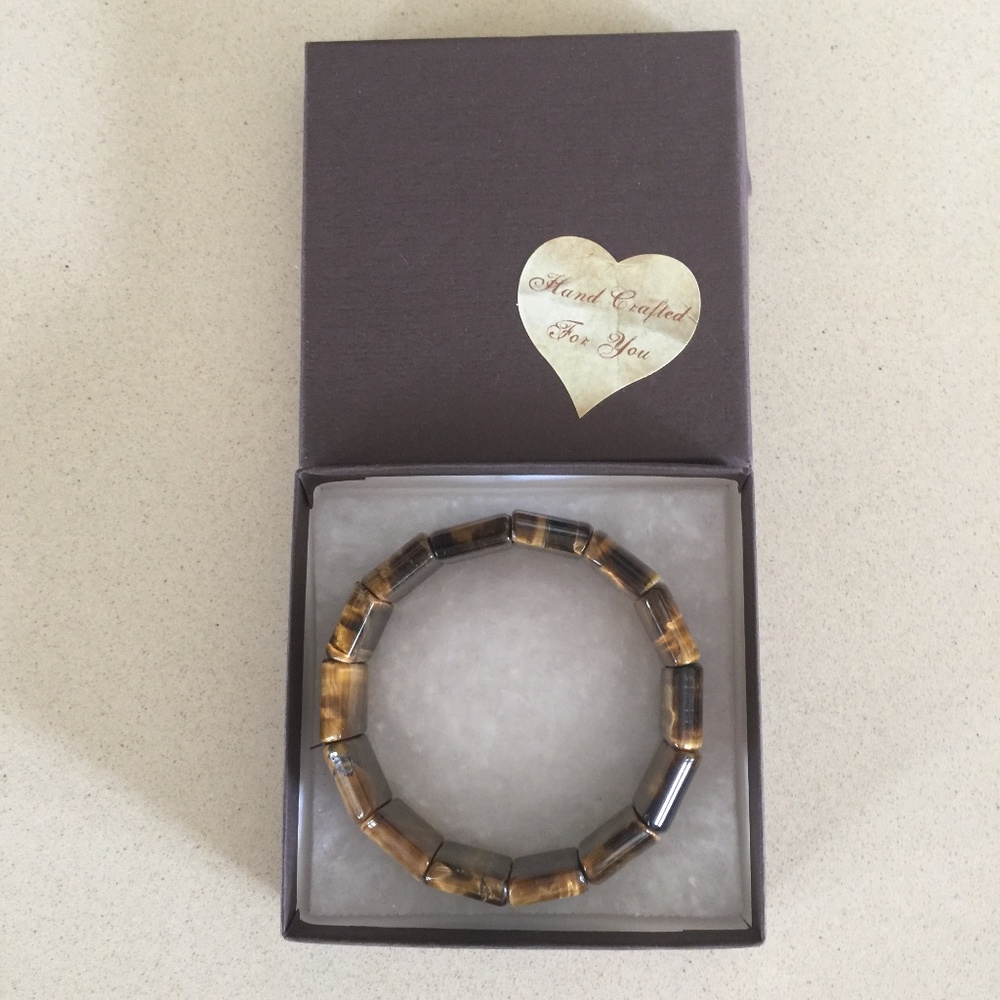 New Tiger's Eye gemstone stretch bracelet